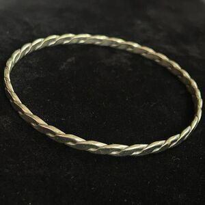 Vintage Marked Sterling Silver Hencho Mexico Twisted Bangle 2.65" 12 grams